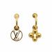 Louis Vuitton Jewelry | Louis Vuitton Bookle Dreille Blooming Earrings Gold M64859 Lv Circle Monogram Fl | Color: Gold | Size: Os