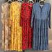 Zara Dresses | Lot Of 4 - Zara - Floral Print Midi Dresses - Dress - Size Small | Color: Blue/Yellow | Size: S