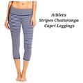 Athleta Pants & Jumpsuits | Athleta Stripes Chaturanga Capri | Athleta Crop Leggings | Leggings | Capris | Color: Blue/White | Size: Xs
