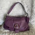 Coach Bags | Coach Leather Soho Purse Purple F17217 Shoulder Bag Flap | Color: Purple | Size: Os