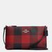 Coach Bags | Coach Zip Top Crossbody With Buffalo Plaid Print Red & Black | Color: Black/Red | Size: 8 3/4" (L) X 5" (H) X 1 1/2" (W)