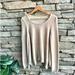 Anthropologie Sweaters | Anthropologie Moth Scoop Neck Sweater Metallic Asymmetrical Loose Tan Pink Xl | Color: Pink/Tan | Size: Xl