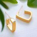 Anthropologie Jewelry | Gold Square Earrings | Color: Gold | Size: Os