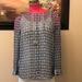 J. Crew Tops | *J. Crew Blouse Top Shirt 100% Silk Women's Size 4 Lightweight Sheer Blue White | Color: Blue | Size: 4