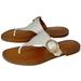 Coach Shoes | 6 Coach Lesli Off White Cream Leather Flat Slip On Thong Sandals Slides | Color: Cream | Size: 6