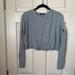 Brandy Melville Tops | Brandy Melville Blue Gray Knit Cropped Sweater Top Osfm Fits Xs/Small | Color: Blue/Gray | Size: S