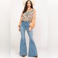 Free People Jeans | Free People Womens Light Wash High Rise Just Float On Flare Denim Jeans Bohemian | Color: Blue | Size: 26