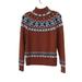 J. Crew Sweaters | J Crew Women's Fair Isle Rollneck Camel Lambs Wool Blend Pullover Sweater Sz S | Color: Brown | Size: S