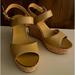 J. Crew Shoes | J Crew Adorable Tan Wedge Sandals - Sz 7 Euc | Color: Tan | Size: 7