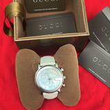 Gucci Accessories | Gucci Watch Ya101342 White Leather Mother Of Pearl | Color: Silver/White | Size: Os