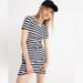 Madewell Dresses | Madewell Texture & Thread Velvet Striped Tee Dress Blue White | Color: Blue/White | Size: Xs