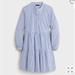 J. Crew Dresses | J Crew Button Front Popover Dress In Blue & White Stripes, Size Xs. | Color: Blue/White | Size: Xs