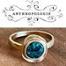 Anthropologie Jewelry | New Anthropologie Dark Turquoise Ring | Color: Gold/Green | Size: 7