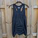 Athleta Tops | Athleta Fast Track Womens Med Activewear Heathere Ruched Tank Top Gray 946085 | Color: Black/Gray | Size: M