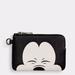 Coach Bags | Coach X Disney Corner Zip Pouch With Happy Mickey Mouse In Black/Gunmetal | Color: Black/White | Size: Os