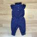 Ralph Lauren Bottoms | Euc Ralph Lauren Baby Girl Romper-Blue With Pink Polka Dots | Color: Blue/Pink | Size: 6mb