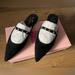 Kate Spade Shoes | Kate Spade-Nwt/Box Black Suede & Rhinestone Mary Jane, Slip On Flats | Color: Black/White | Size: 9