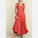 Free People Dresses | Free People Kika’s Pronted Midi Dress Tiered Floral | Color: Orange/Pink | Size: S