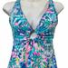 Lilly Pulitzer Swim | Lilly Pulitzer Brenta Tankini Top In Blue Ibiza Cabana Cocktail. Size 2. Nwts | Color: Blue/Green | Size: 0