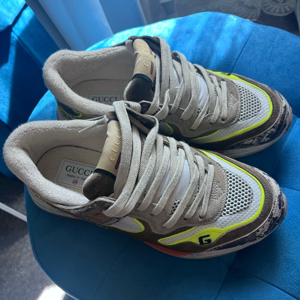 Gucci Shoes | Gucci Sports Shoes For Men And Women One Time Worn , Very Comfortable ! | Color: Brown/Cream | Size: 8.5