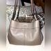 Coach Bags | Authentic Coach Taupe Grey Leather Hobo Handbag | Color: Gray | Size: 15b X11.5 X 6