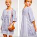 Free People Dresses | Free People Sunny Day Embroidery Crochet Striped Blue Mini Dress Medium | Color: Blue/White | Size: M