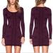 Free People Dresses | Intimately Free People Berry Long Sleeve Bodycon Mini Dress | Color: Purple/Red | Size: M/L