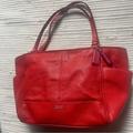 Coach Bags | Coach 29898 Coral Coach Park Patent Leather Carrie Tote Handbag Pebble Leather | Color: Pink/Red | Size: Os