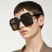 Gucci Accessories | Gucci Gg1241s 001 Sunglasses Black Brown Oversized Square Women | Color: Black/Brown | Size: Os