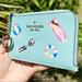 Kate Spade Bags | Kate Spade Pool Float Medium L-Zip Cardholder Wallet Poolside Blue Leather | Color: Blue | Size: Os