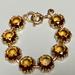 J. Crew Jewelry | New Woman J.Crew Champagne / Blue Glass Crystals Signed Toggle Bracelet 7,5" | Color: Brown/Gold | Size: 7,5"