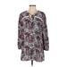 Umgee Casual Dress: Gray Paisley Dresses - Women's Size Small