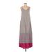 Gap Casual Dress - A-Line V-Neck Sleeveless: Gray Color Block Dresses - Women's Size X-Small