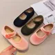 Ballerines de Princesse en Velours pour Fille Chaussures de Style Concis Peu Profondes et