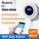 Aubess-Détecteur de fuite de gaz naturel intelligent WiFi alarme de sécurité incendie affichage