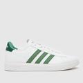 adidas grand court 2.0 trainers in white & green