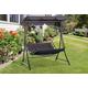 Outdoor Two-Person Swing Chair Garden Bench With Cushion - Green | Wowcher