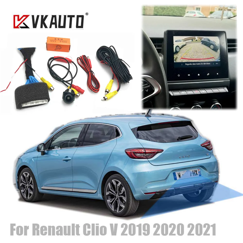 VKAUTO Rückfahrkamera für Renault Clio V Clio5 EasyLink 7/9,3 mit Navigation 2019–2023 Rückfahr-Backup-Parkkamera Image
