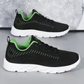 Sneakers da uomo Mesh traspirante Trendy Lace-Up leggero nero Walking scarpe da uomo di grandi