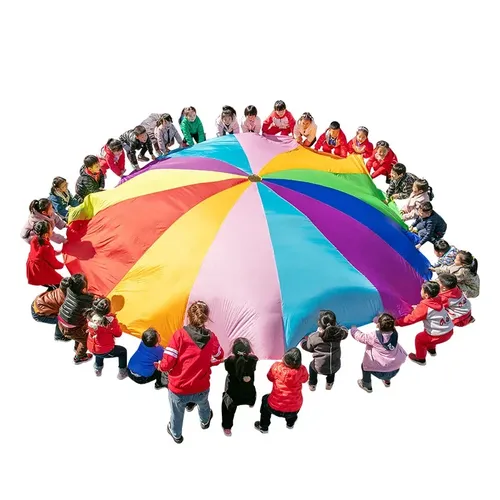 [Lustig] Sportspiel 2m/3m/4m/5m/6m Durchmesser im Freien Regenbogen Regenschirm Fallschirm Spielzeug