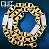 CUC 8mm Zwei Ton CZ Halskette Platz Cluster Kubanischen Kette Für Männer Hip Hop Link Gold Farbe Iced Out zirkonia Schmuck