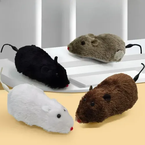 Kreative Katze Spielzeug Uhrwerk Feder Power Plüsch Maus Bewegung Ratte Spielzeug Katze Hund spielen