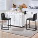 Yaheetech Counter Stools Set of 2 with Back Faux Leather Barstools with Metal Stand - N/A