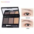 3 Color Eyebrow Powder Eye Shadow With Brush Mirror Palette Waterproof Cosmetic Foundation Women