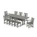 POLYWOODÂ® Prairie 9-Piece Farmhouse Dining Set with Trestle Legs in Slate Grey