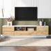 Wood TV Stand Media Console Table with Multi-Functional Storage, Entertainment Center with Door Rebound Device for Livingroom