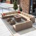 15 Pcs Patio Furniture Sets with 50000 BTU Fire Pit Table