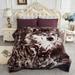 2 Side Printed Warm Fleece Bed Blanket in Queen Size