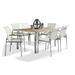 Homestock African Adventure Off White Wood 7 Piece Outdoor Dining Set