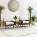 Maykoosh Rococo Radiance 3Pc Outdoor Wicker Chair Set Creme/Brown - Side Table & 2 Armchairs